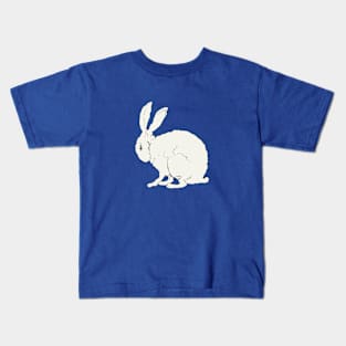 White Sitting Fluffy Rabbit Kids T-Shirt